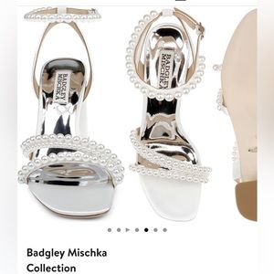 Badgley Mischka Feisty Ankle Strap pearl heels